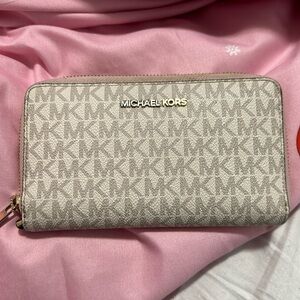 Michael Kors White, Gold, and Pink Wallet